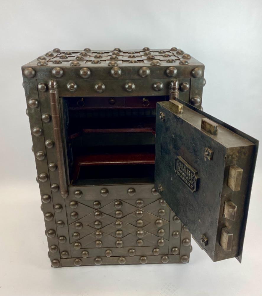 A 19thC. Wrought iron safe by Charf. 