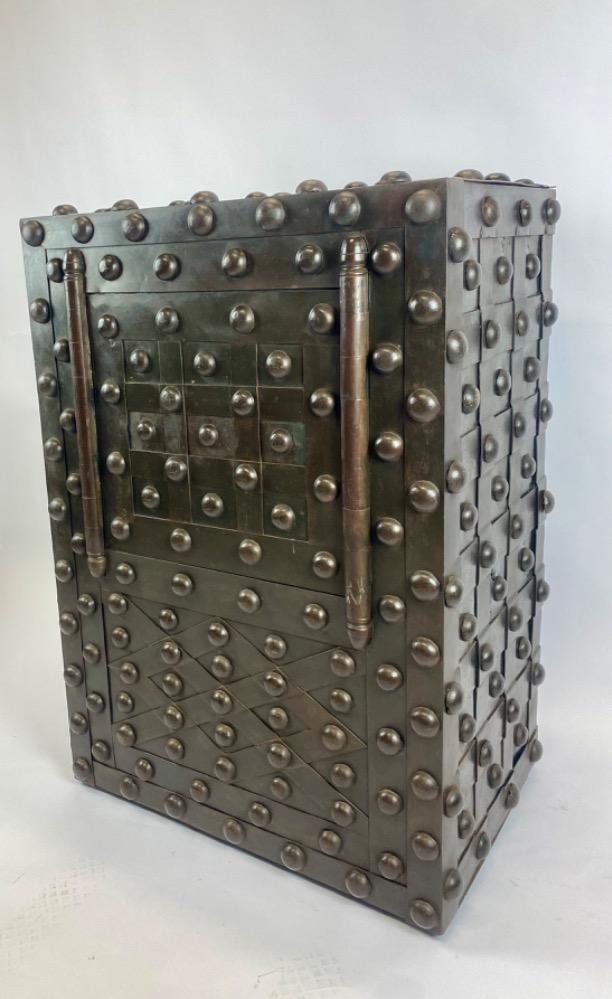 A 19thC. Wrought iron safe by Charf. 