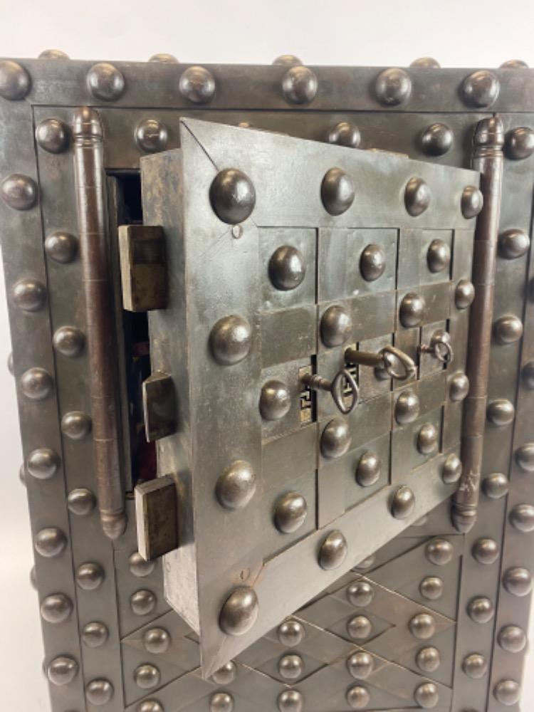 A 19thC. Wrought iron safe by Charf. 