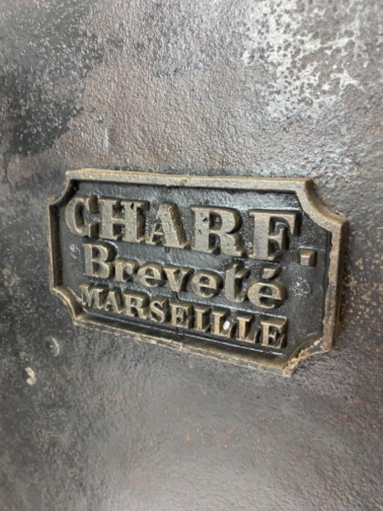 A 19thC. Wrought iron safe by Charf. 