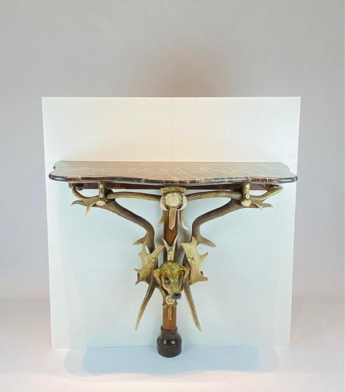 A Black Forest antlers console. 