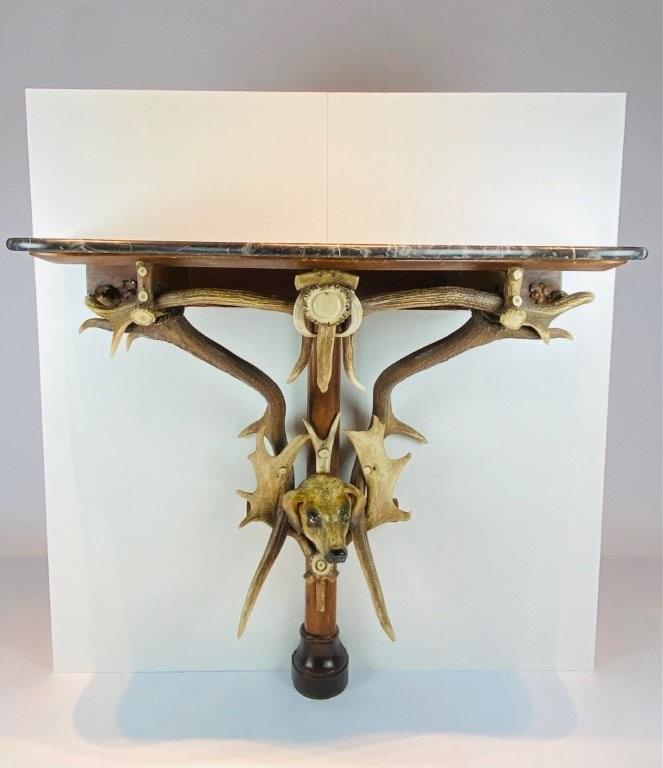 A Black Forest antlers console. 