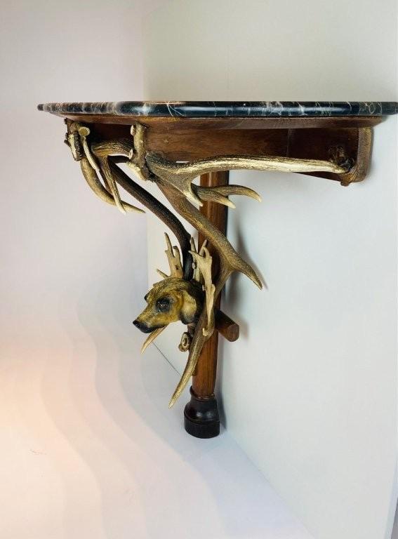 A Black Forest antlers console. 