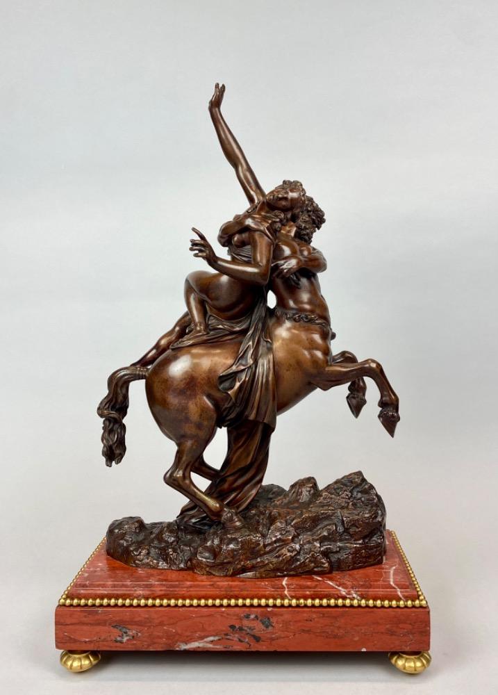 A fine 19thC. Grand Tour bronze of The abduction of Deianira by the centaur Nessus.