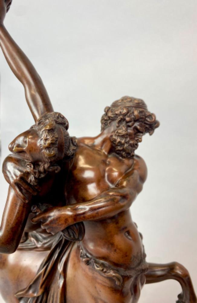 A fine 19thC. Grand Tour bronze of The abduction of Deianira by the centaur Nessus.