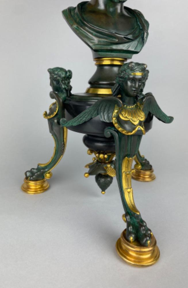 A fine Napoleon III bronze and marble centerpiece by Georges Emile Henri Servant