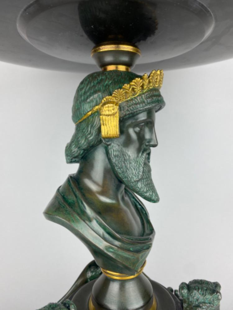 A fine Napoleon III bronze and marble centerpiece by Georges Emile Henri Servant