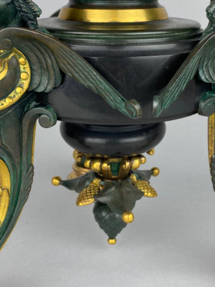 A fine Napoleon III bronze and marble centerpiece by Georges Emile Henri Servant