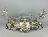 A large late 19thC silver plated jardinière