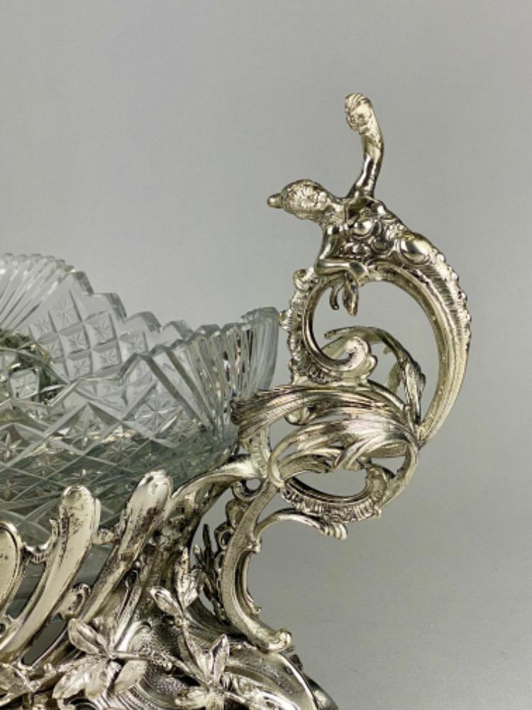 A large late 19thC silver plated jardinière