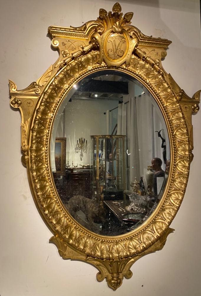 A large Napoleon III mirror. 