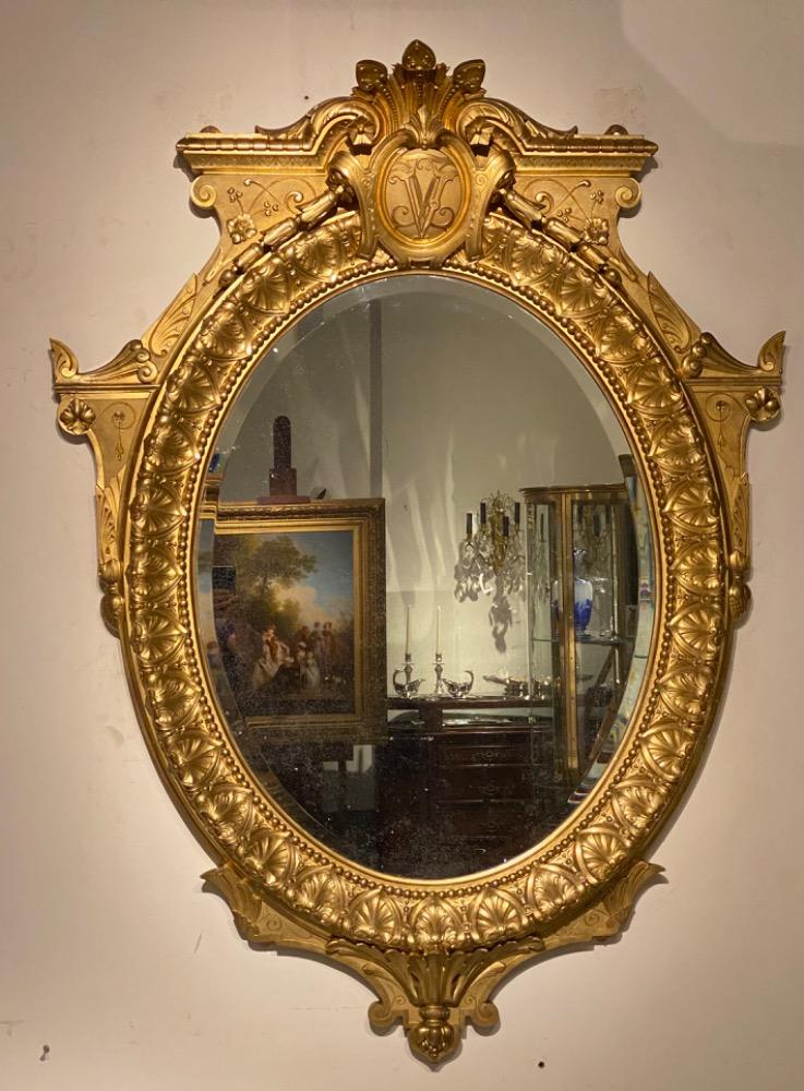 A large Napoleon III mirror. 