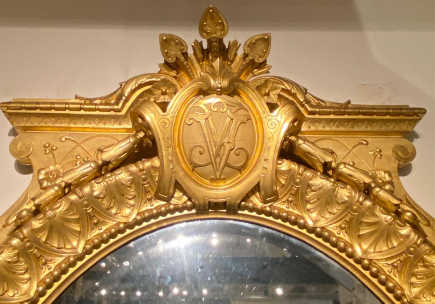 A large Napoleon III mirror. 