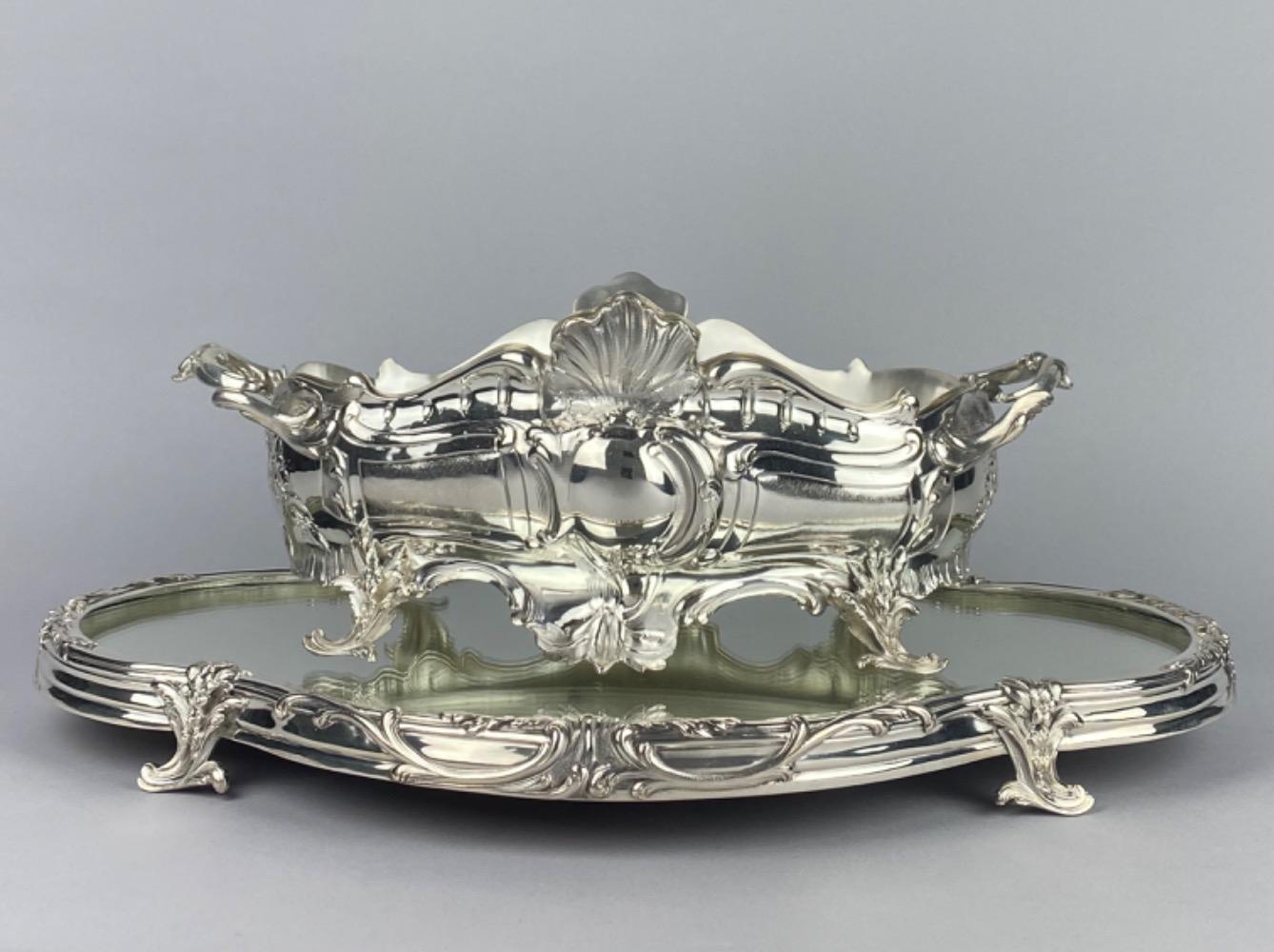 A silver centrepiece / jardinière by Delheid 