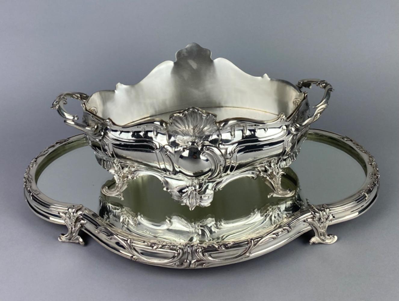 A silver centrepiece / jardinière by Delheid 