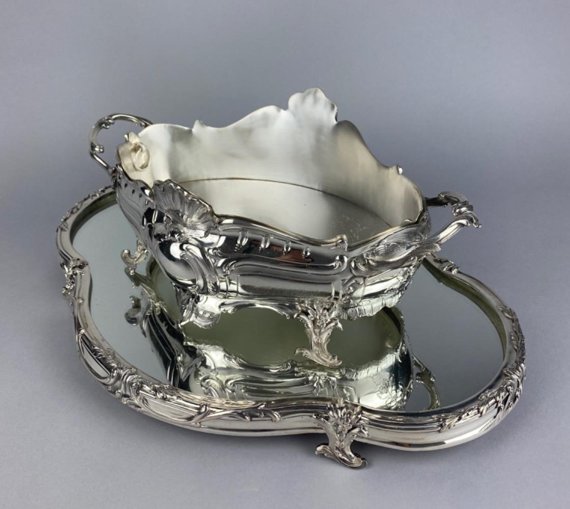 A silver centrepiece / jardinière by Delheid 