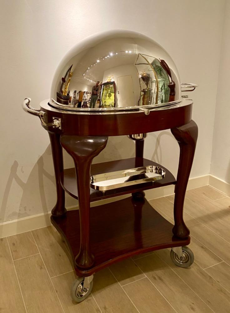 A silver plated meat trolley by Drakes London