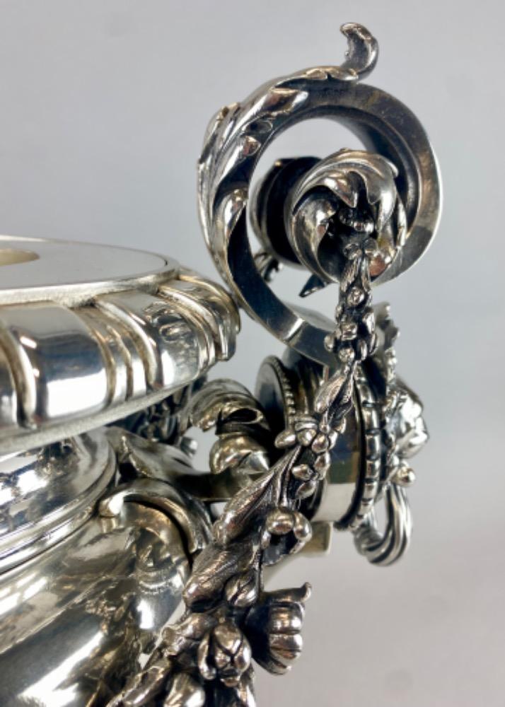 A spectacular 19thC. large silver-plated bronze jardiniere 