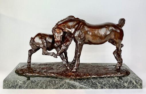 Important Bronze Of A Tiger And A Rhino, Japan, Signed. Meiji (1868, 1912)  - Objects - Robin Kowalski