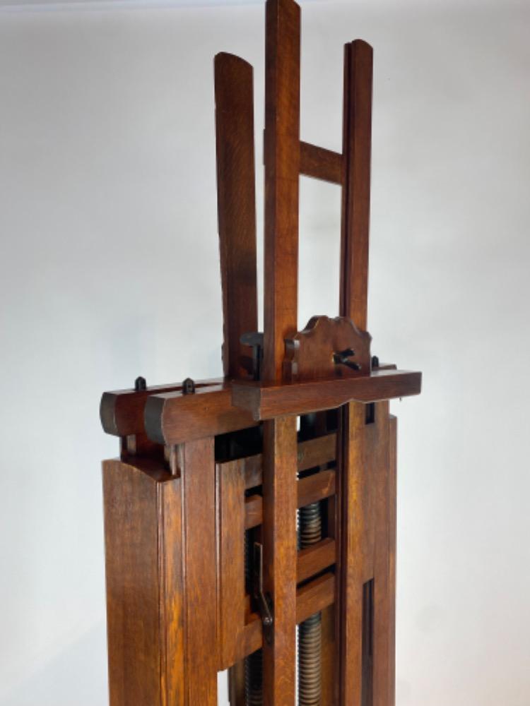 Large oak double studio easel. 