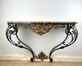 Wrought iron console, style Louis XV